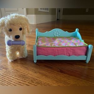 Like New American Girl dog, bone, and dog bed